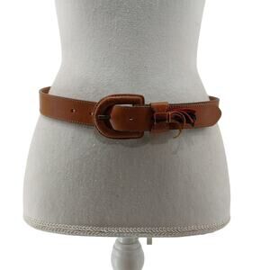 Dockers Women's Brown Leather Belt Fringe Boho Size Medium